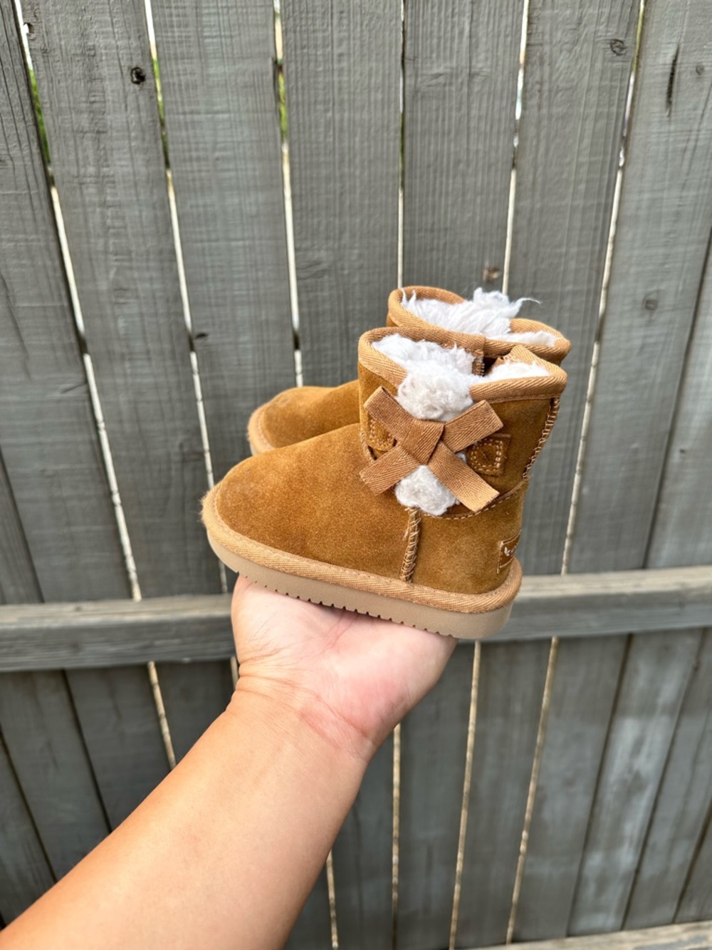 Koolaburra Kids Brown Shearling Lined Boots